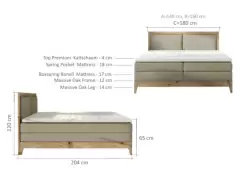 Pat tip boxspring Belize - 160/200, L204 x l160 x h120 cm imagine