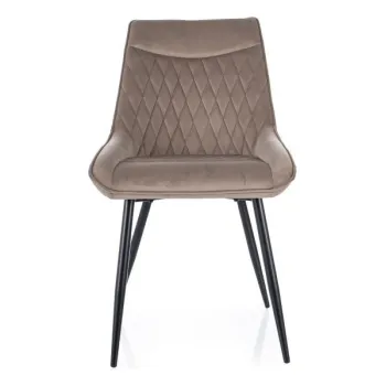 Scaun Agat velvet bej Blu40/negru imagine