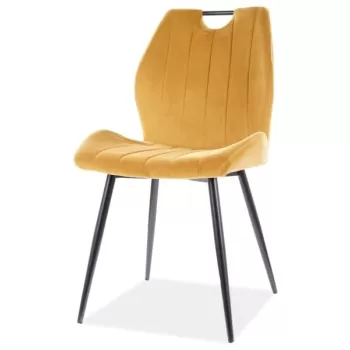 Scaun Arco Velvet Mustariu / Negru - l52 x A44 x H92 cm imagine