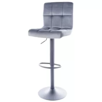 Scaun bar C-105 velvet gri - H 96 cm imagine