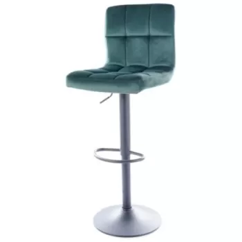 Scaun bar C-105 velvet verde - H 96 cm imagine