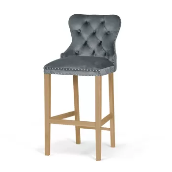 Scaun Bar Madame Gri Inchis/Stejar BL14 - l51 x A60 x h115 cm imagine