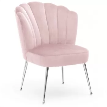 Scaun Bolonia velvet roz/silver - H90 imagine