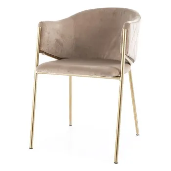 Scaun Bono velvet bej Blu28/gold imagine