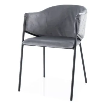 Scaun Bono velvet gri Blu14/negru imagine