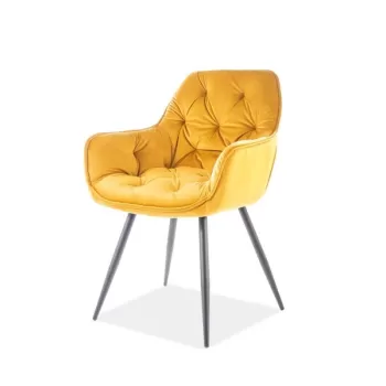 Scaun Cherry velvet mustariu Blu68 imagine