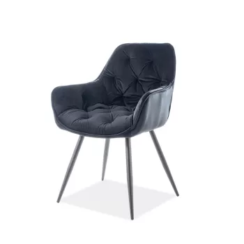 Scaun Cherry velvet negru Blu19 imagine