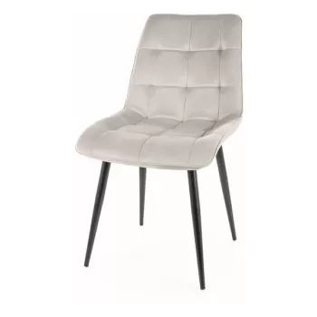 Scaun Chic velvet gri deschis Blu03 imagine