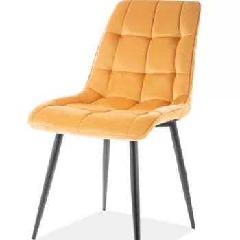 Scaun Chic Velvet Mustariu / Negru - l51 x A44 x H89 cm imagine