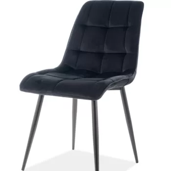 Scaun Chic Velvet Negru - l51 x A44 x H89 cm imagine