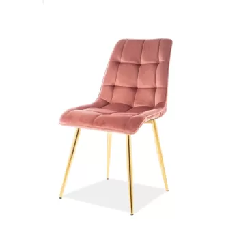 Scaun Chic Velvet Roz / Gold- l47 x A41 x H87 cm imagine
