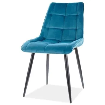 Scaun Chic Velvet Turcoaz / Negru - l47 x A41 x H87 cm BF25 imagine