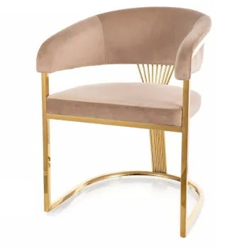 Scaun Crown velvet bej/auriu Blu28 imagine