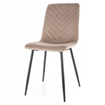 Scaun Daren velvet bej inchis/negru Blu40 imagine
