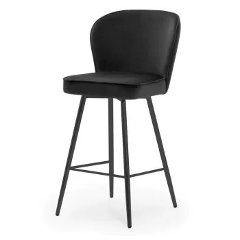 Scaun de bar Aine negru picioare negru - H60 cm imagine