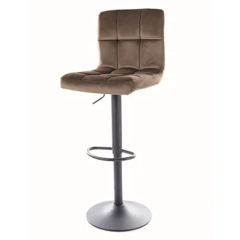 Scaun de bar C105 velvet bej inchis Blu40 imagine