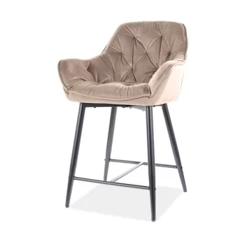 Scaun de bar Cherry velvet H-2 bej Blu28 imagine
