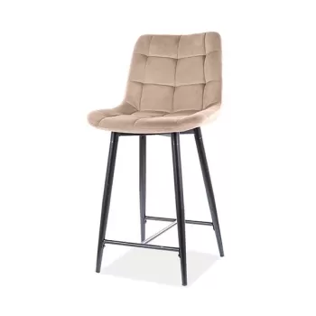 Scaun de bar Chic H-2 Beige/Negru - H92 cm imagine