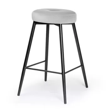 Scaun de bar Circo gri picioare negru - H65 cm imagine