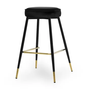 Scaun de bar Circo negru picioare negru/gold - H65 cm imagine