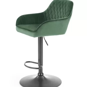 Scaun de bar H-103 velvet verde - H114 cm imagine