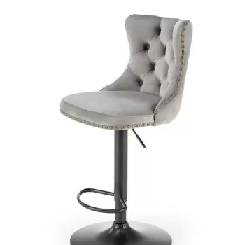 Scaun de bar H-117 velvet gri imagine
