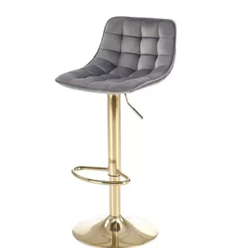 Scaun de bar H-120 velvet gri/gold imagine