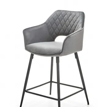 Scaun de bar H107 velvet gri imagine