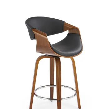 Scaun de bar H123 negru/nuc imagine