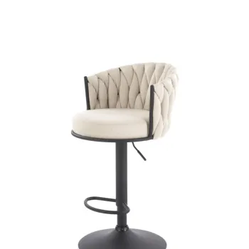 Scaun de bar H125 stofa bej/negru imagine