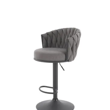 Scaun de bar H125 stofa gri/negru imagine