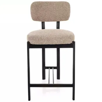Scaun de bar Misaki H-2 bej 253 / negru mat imagine