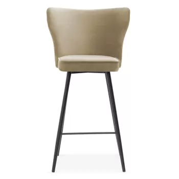 Scaun de bar Modena bej picioare negru - H70 cm imagine