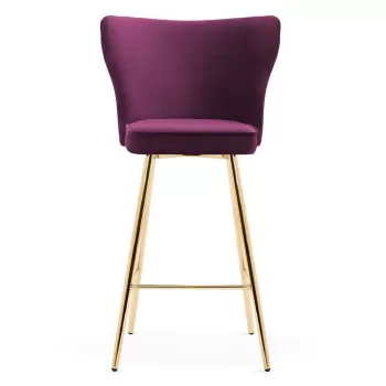 Scaun de bar Modena burgundy picioare gold - H70 cm imagine
