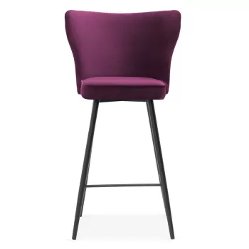 Scaun de bar Modena burgundy picioare negru - H70 cm imagine