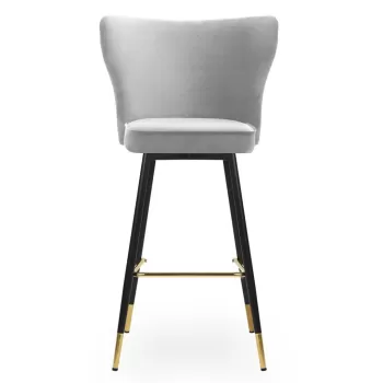 Scaun de bar Modena gri picioare negru/gold - H60 cm imagine