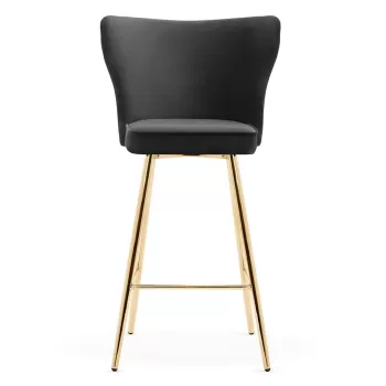 Scaun de bar Modena negru picioare gold - H70 cm imagine
