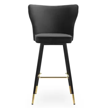 Scaun de bar Modena negru picioare negru/gold - H60 cm imagine