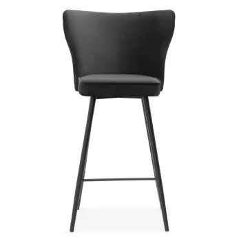 Scaun de bar Modena negru picioare negru - H70 cm imagine