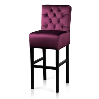 Scaun de bar tapitat Chester burgundy - H60 cm imagine