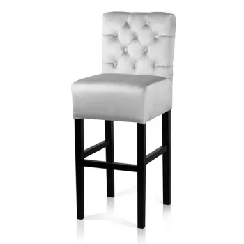 Scaun de bar tapitat Chester gri - H70 cm imagine