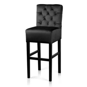 Scaun de bar tapitat Chester negru - H70 cm imagine