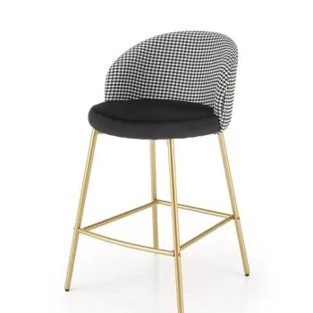 Scaun de bar tapitat H-113 alb/negru imagine