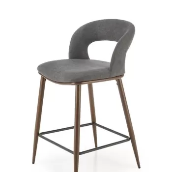 Scaun de bar tapitat H-114 gri/nuc imagine