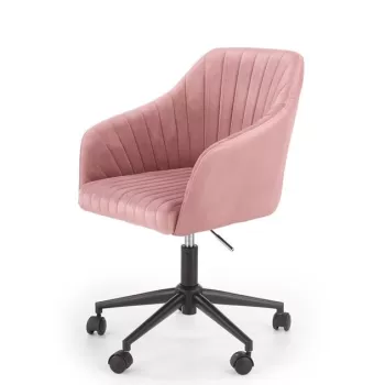 Scaun de birou Fresco Velvet Roz - H89 cm imagine