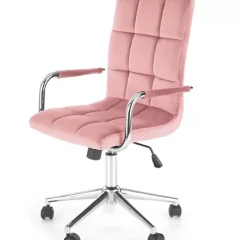 Scaun de birou Gonzo 4 Velvet Roz - H105 cm imagine