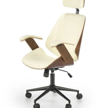 Scaun de birou Ignazio nuc/crem H129 cm imagine