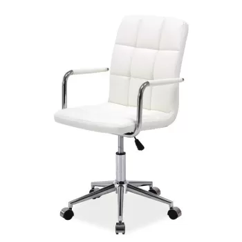 Scaun de birou Q-022 alb piele ecologica - H87 cm imagine