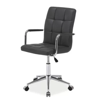 Scaun de birou Q-022 gri piele ecologica - H87 cm imagine