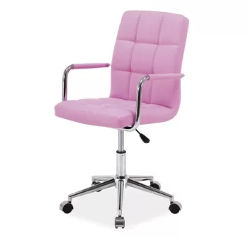 Scaun de birou Q-022 roz piele ecologica - H87 cm imagine